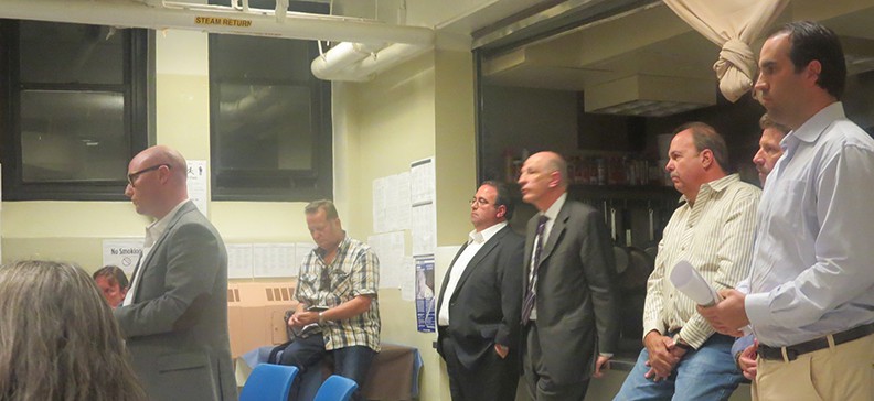 Greg Brayman explains the workings of Red Hook Containerport LLC to Community Board 6